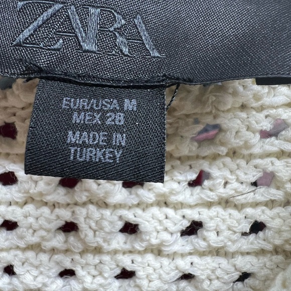 Zara Checkered Knit Jacket with Fringe - Picture 3 of 3